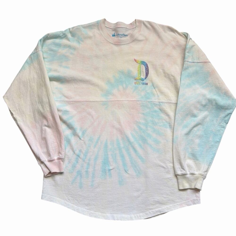 Disneyland Resort Spirit Jersey Adult Small Cream Tie Dye Disney Parks Casual - Picture 12 of 12